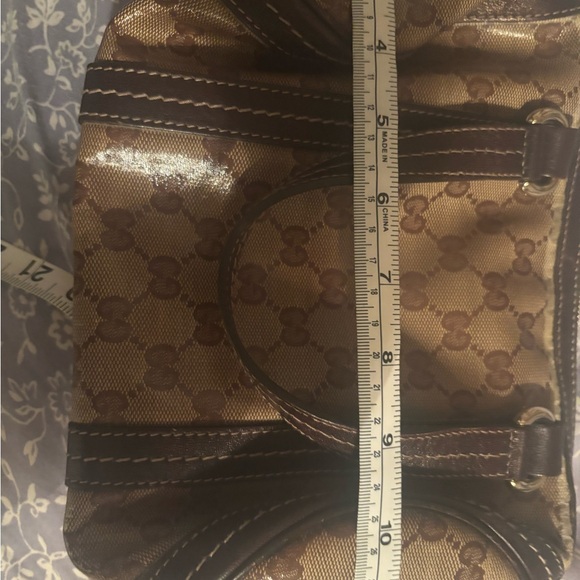Gucci Tan and Brown Mini Bag with Gold Accents - Picture 10 of 11